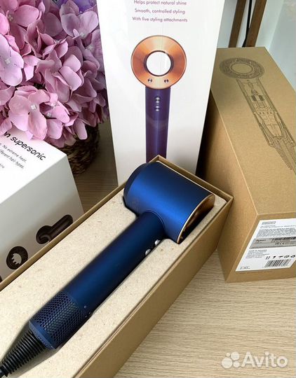 Фен Dyson Supersonic HD08 Золотой Синий