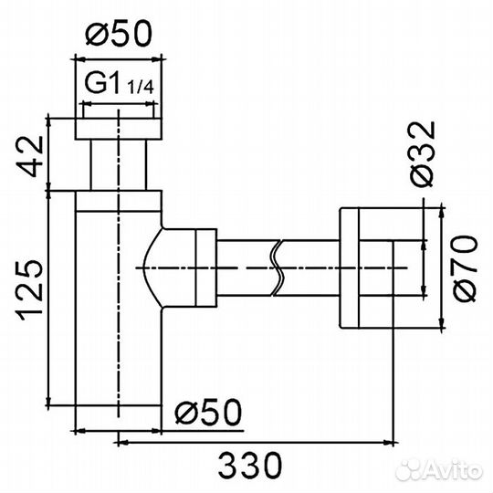 Сифон Frap F82-4 для раковины бронза