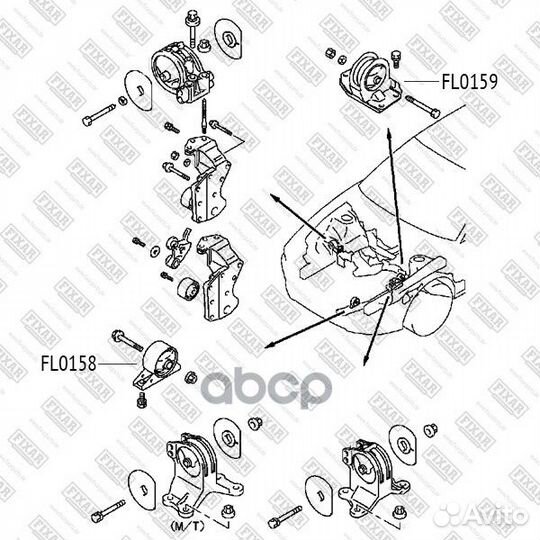 Опора двс перед fixar FL0158 FL0158 fixar