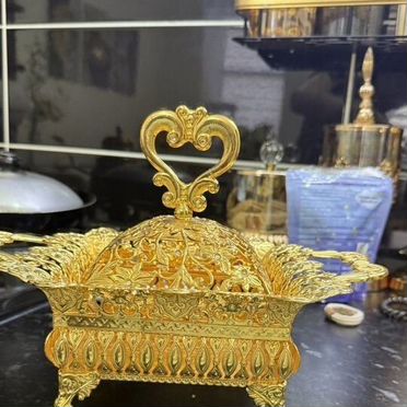 Фруктовница металлическая (золото)