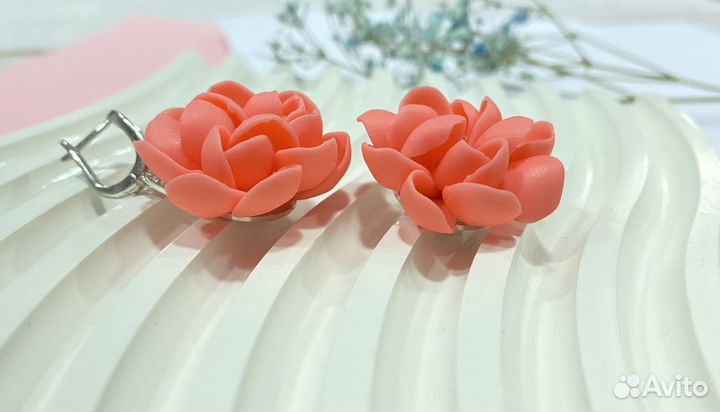 Серьги садовая роза