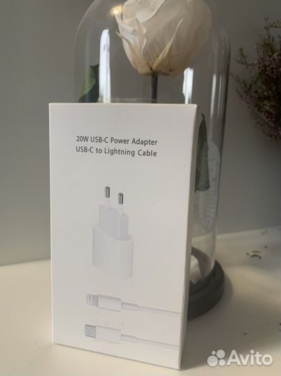 Зарядка для айфон адаптером с выходом tape c