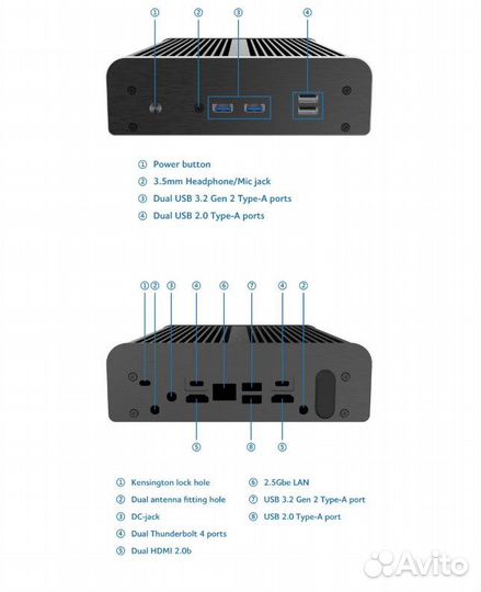 Корпус безвентиляторный для NUC13ANH/K,12,Mini-ITX