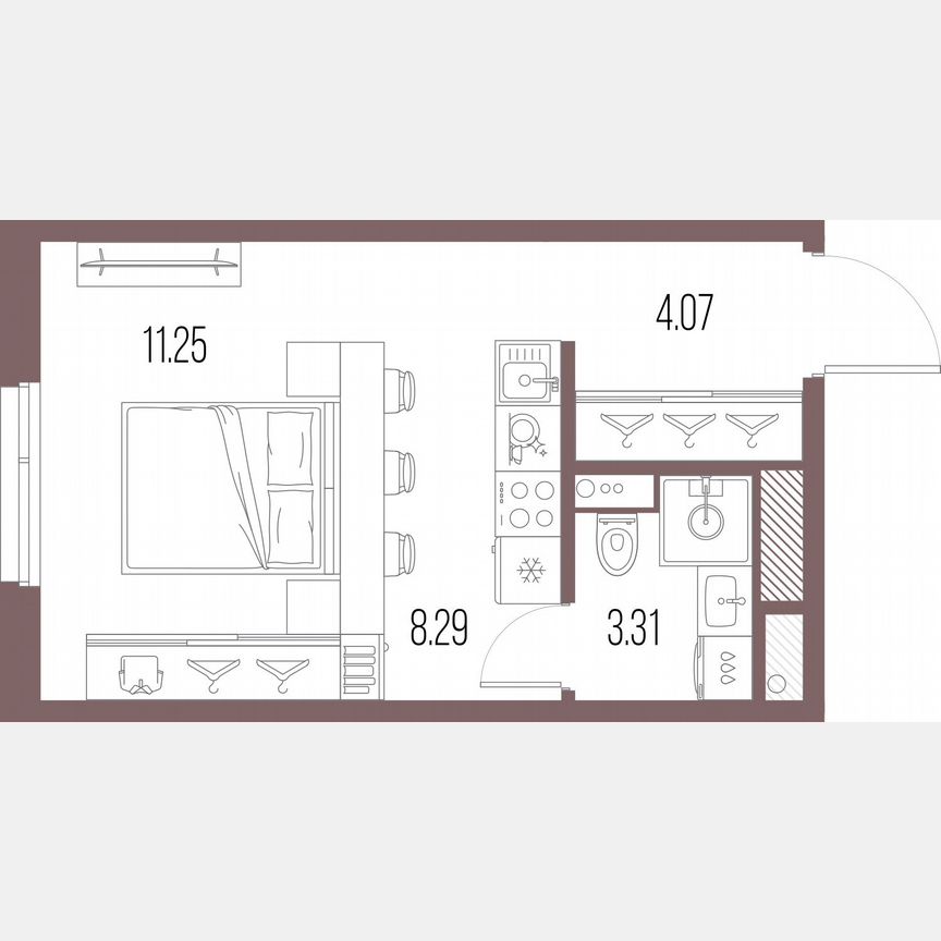Квартира-студия, 26,6 м², 7/10 эт.