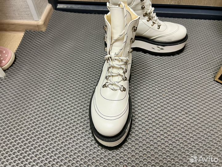 Белые женские ботинки, эко-кожа, из США