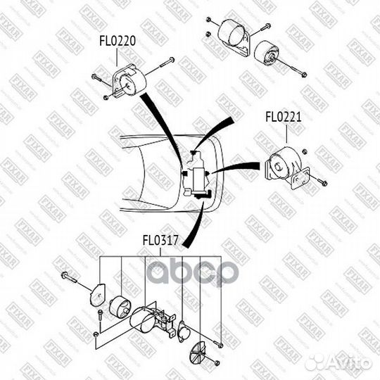 Опора двигателя правая FL0317 fixar