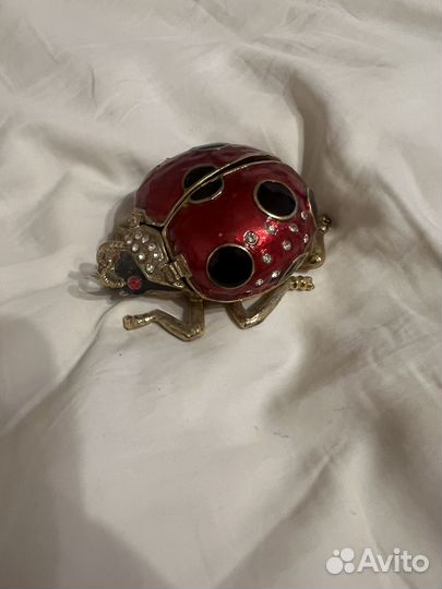 Шкатулка божья коровка металлическая