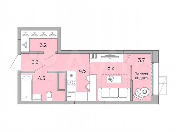 Квартира-студия, 27,4 м², 12/18 эт.