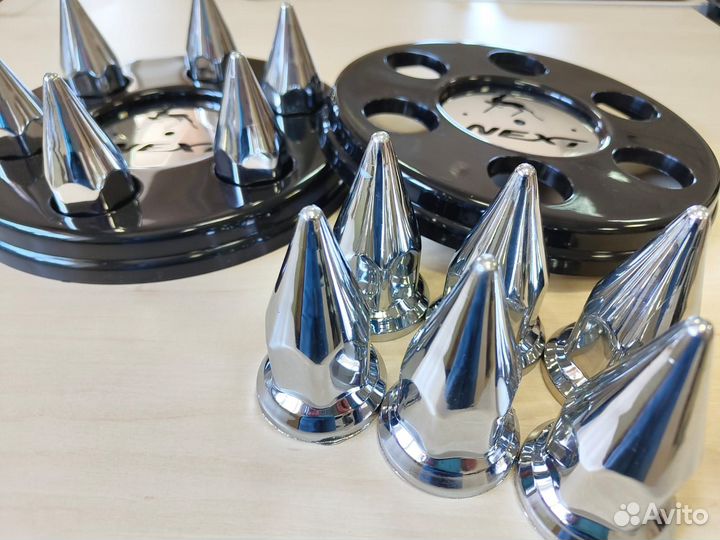 Колпаки газель черные + пики + середина из нержаве