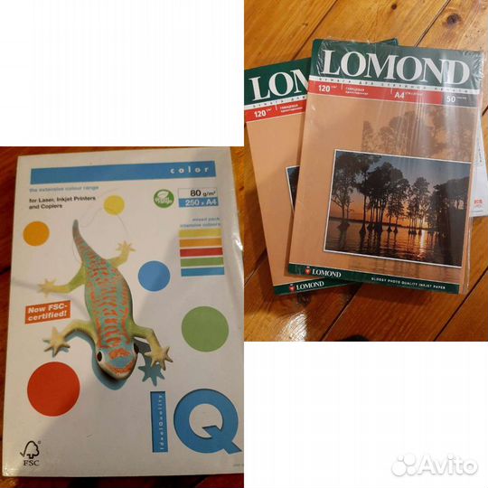 Бумага a4 iq цветная+глянцевая а4