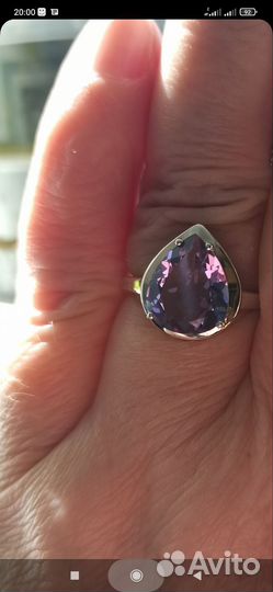 Кольцо серебряное с натуральным аметистом
