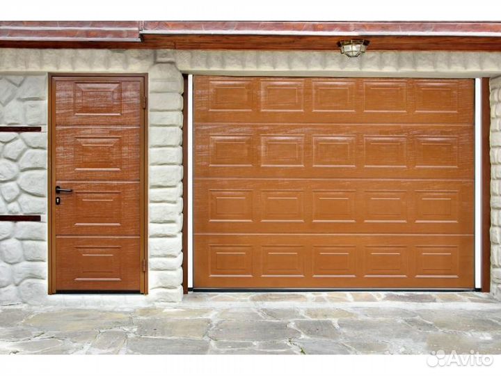 Ворота Гаражные Секционные С калиткой