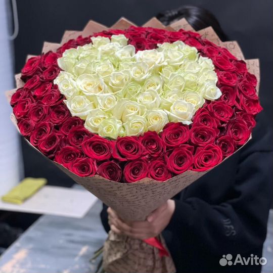 Букет сердце из 101 розы