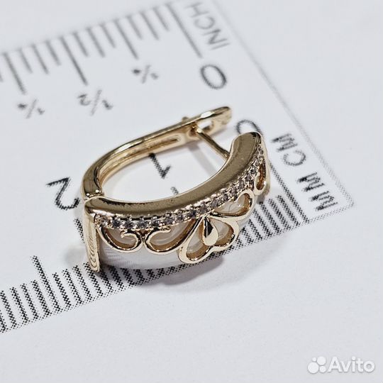 Серьги покрытие золото керамика