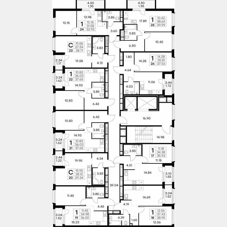 Квартира-студия, 28,7 м², 3/15 эт.