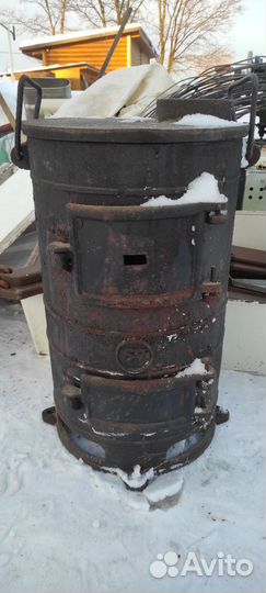 Печь буржуйка чугунная армейская