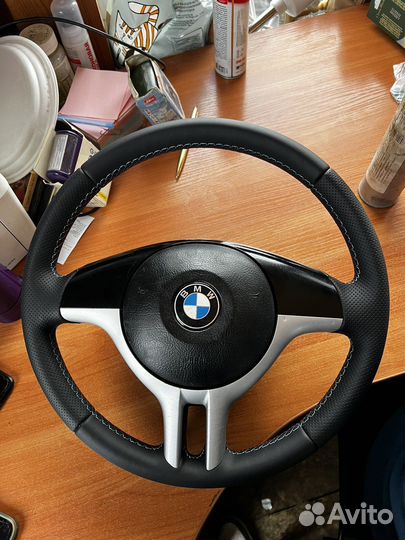 Руль bmw e46 е39 х5. m тех перешитый с подушкой