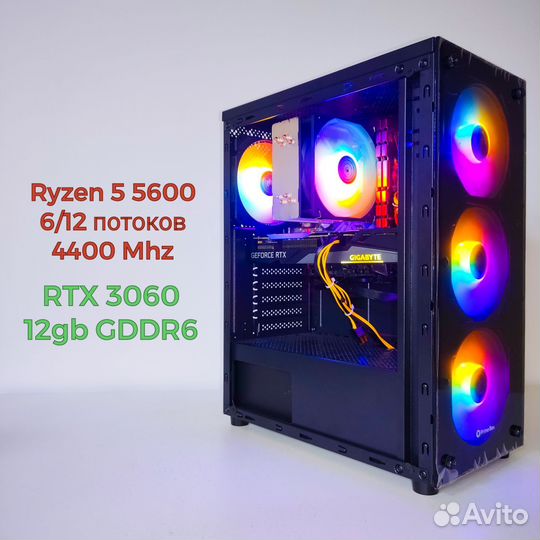 Игровой пк Ryzen 5 5600 RTX 3060 12gb 16 RAM