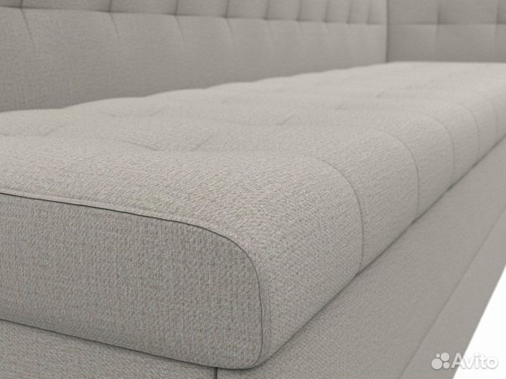 Диван кухонный Бриз с углом справа, рогожка, амур бежевый