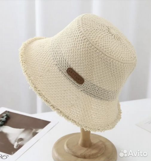 Плетеная женская шляпа, панама, хлопок, р. 54-58