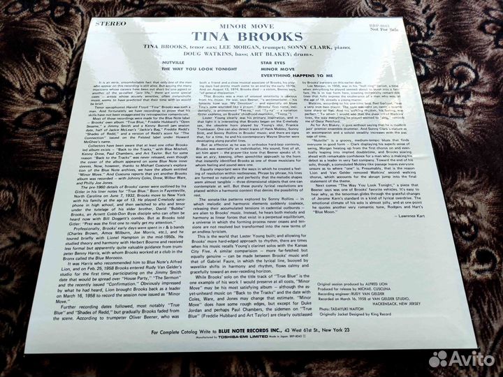 Tina Brooks – Minor Move – Japan 1992 Promo