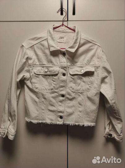 Джинсовая белая куртка для девочек. Zara