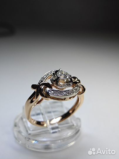 Золотое кольцо 585 пробы с бриллиантами