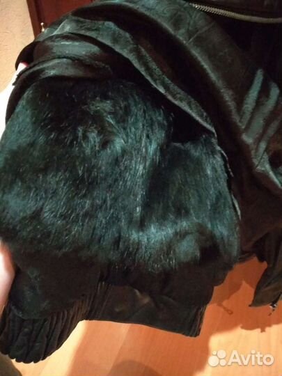 Куртка кожаная женская с мехом 42 44