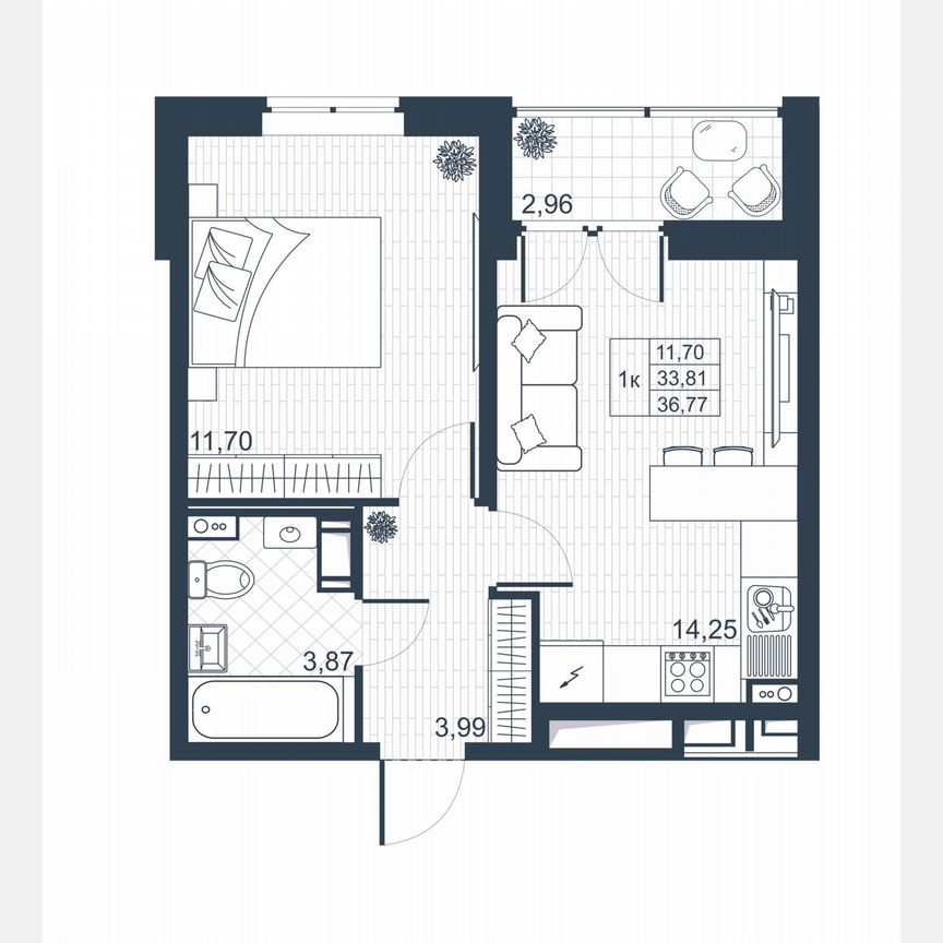 1-к. квартира, 35,3 м², 8/8 эт.
