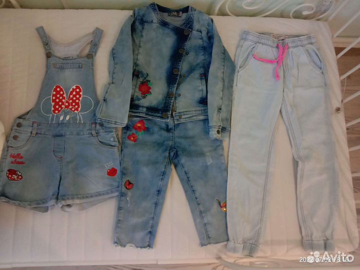 Джинсовые вещи для девочки 6-8 лет