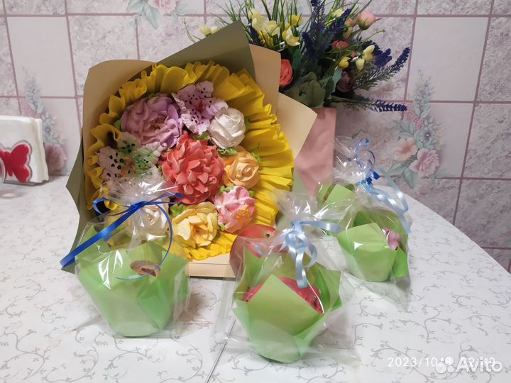 Букет из зефирных цветов