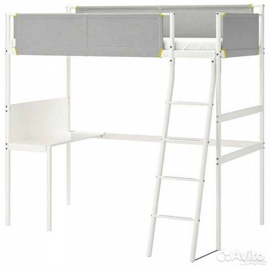 Кровать чердак со столом IKEA Vitval