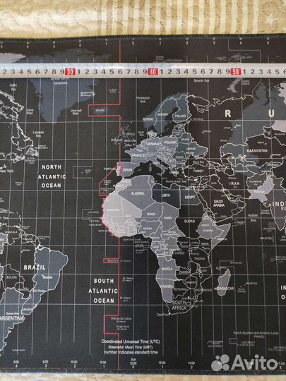 Коврик для мыши 800*400 карта мира