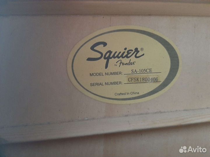 Электроакустическая гитара fender squier SA-105CE