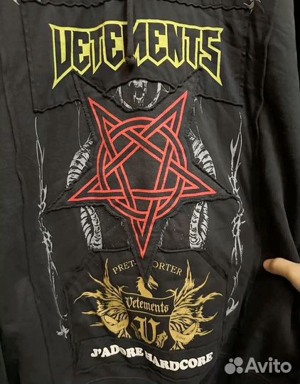 Vetements hardcore patch hoodie