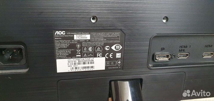Монитор AOC, Full HD, 21.5