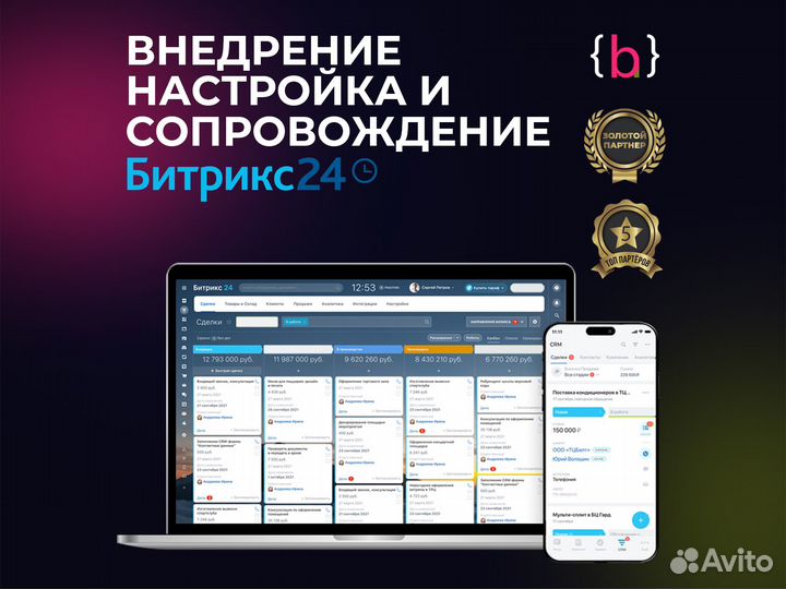 Внедрение, настройка и сопровождение Битрикс24