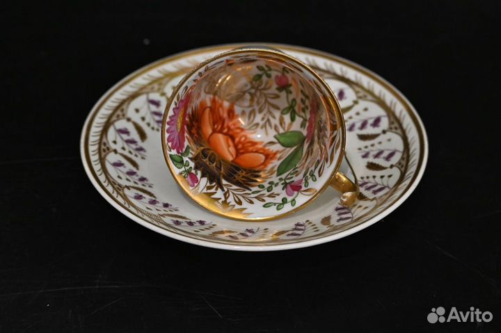 Чайная пара. Редкость Ручная роспись. Spode