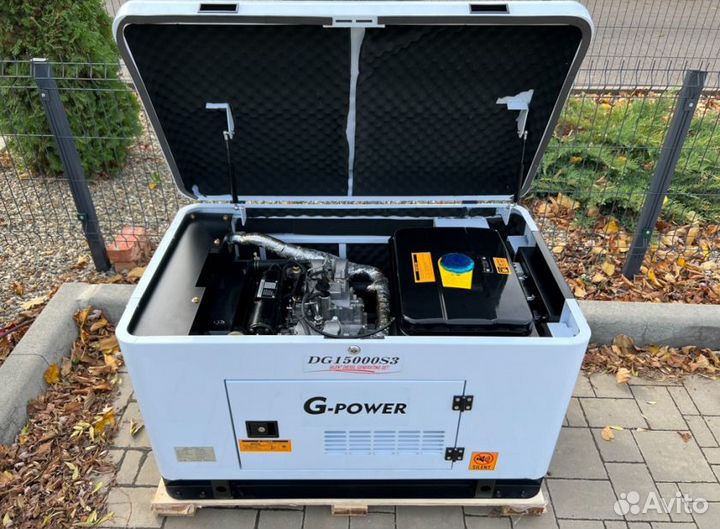 Дизельный генератор 13 kW G-power DG15000SE3 трехф