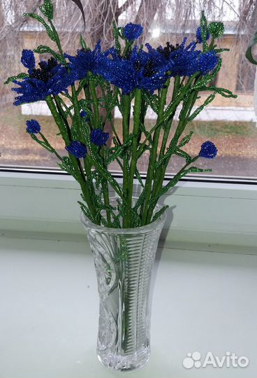 Васильки из бисера