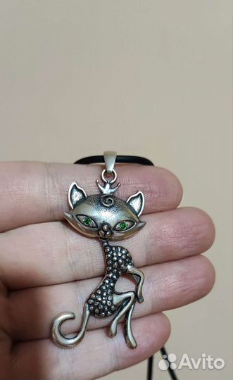 Подвеска кошка из серебра фирма Вега