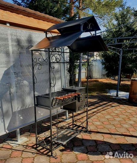 Мангал с печью под казан