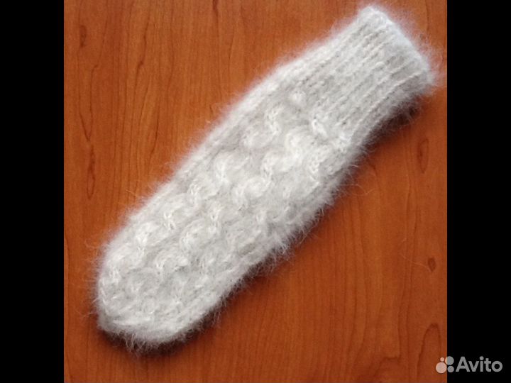 Варежки из собачьего пуха с вывязанным узором