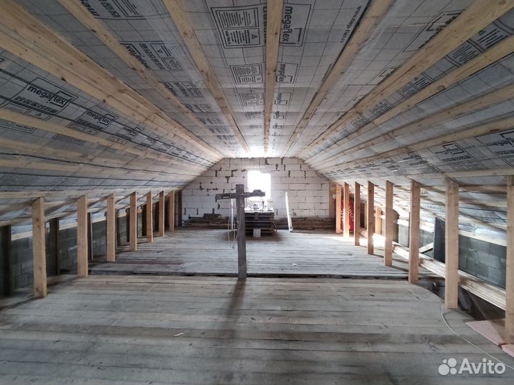 Утепление крыши эковатой