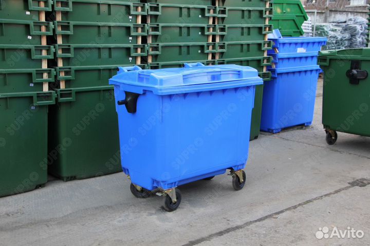 Пластиковый мусорный евроконтейнер 660л Ш7249