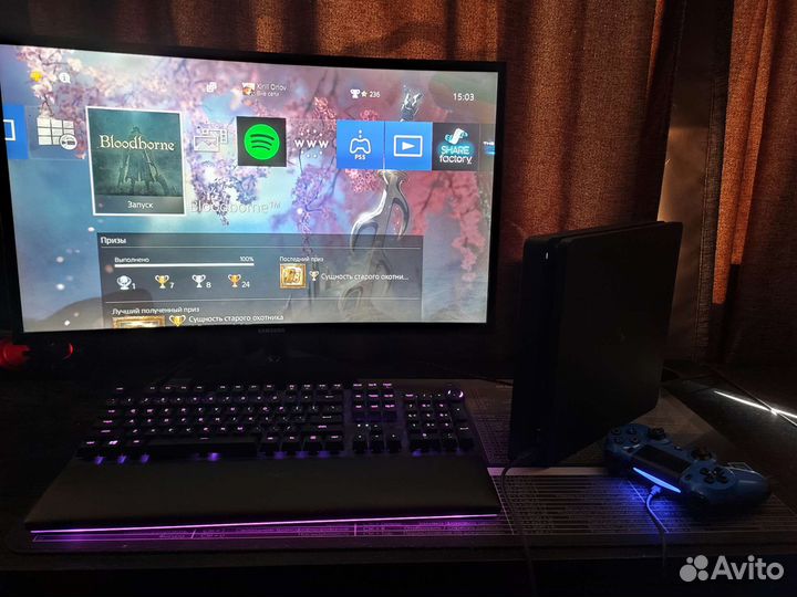 PS4 Slim 500гб + 49 игр