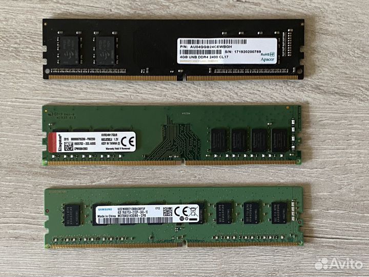 Оперативная память ddr4 8гб и 4гб