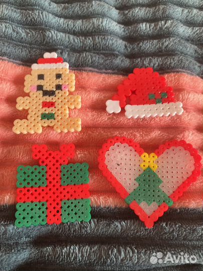 Новогодние фигурки из термо мозаики