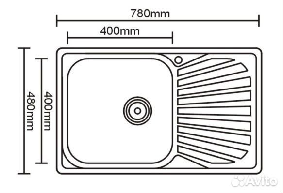 Мойка Sinklight 7848 R 0.8/180 1P глянцевая