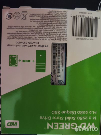Жесткий диск ssd m.2 wd green SATA 2280